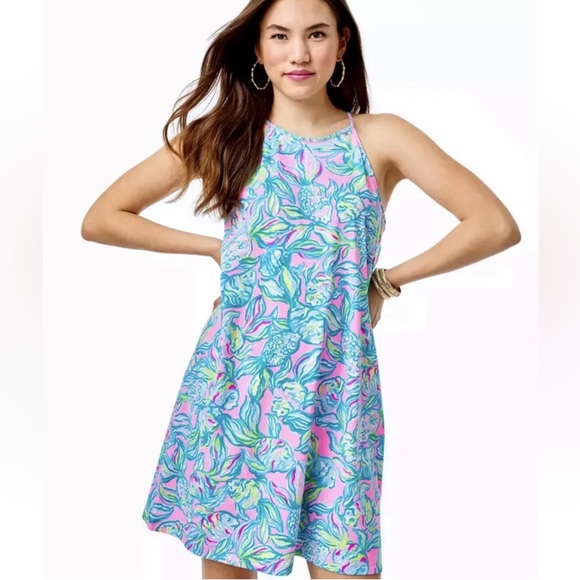 Lilly Pulitzer Dresses & Skirts - Lilly Pulitzer Margot Swing Dress Pelican Pink Off The Scales Size Small
